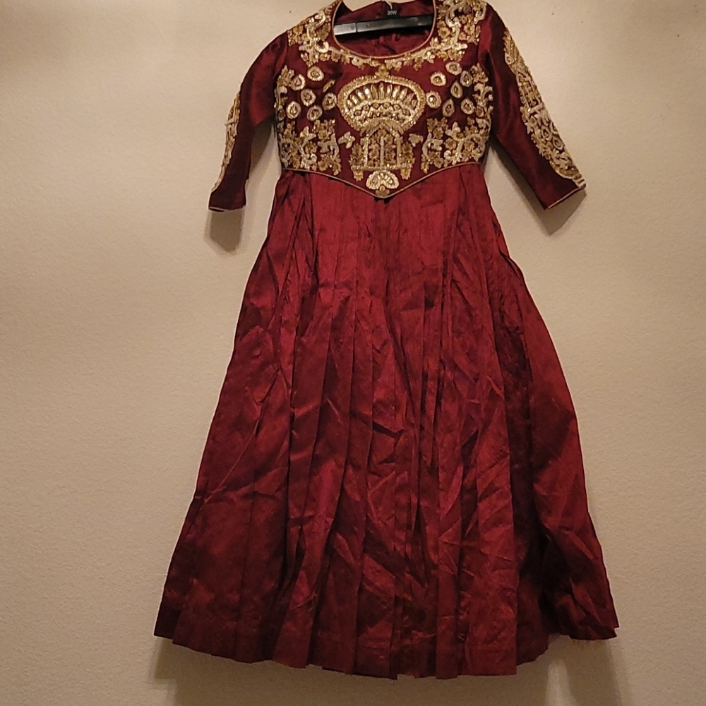 Crop top with ankle length skirt